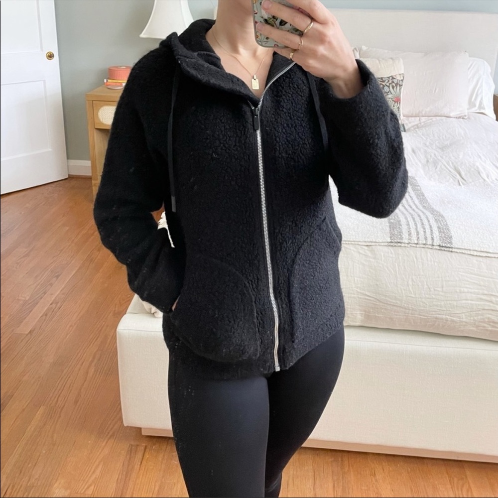 Lululemon So Sherpa Black Hooded Jacket